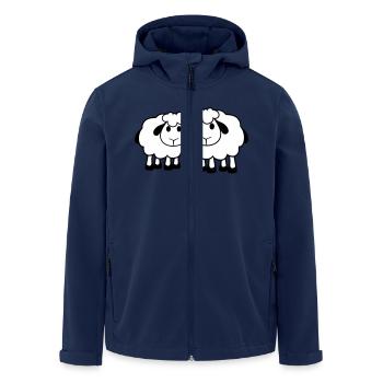 Two Sheep Friends Team Crew Cute Little Baby Dear - Men’s Recycled Softshell Jacket by Stanley/Stella - navy - Front - AI Model Male 185 light (185cm)