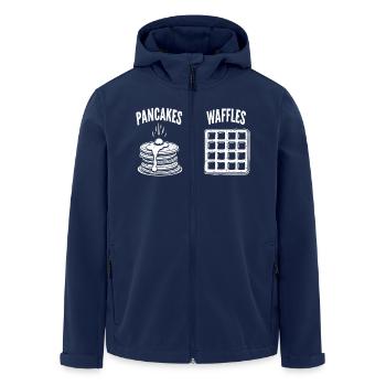 Pfannkuchen über Waffeln - Recycelte Männer Softshell-Jacke von Stanley/Stella - Navy - Vorne - AI Model Male 185 light (185cm)
