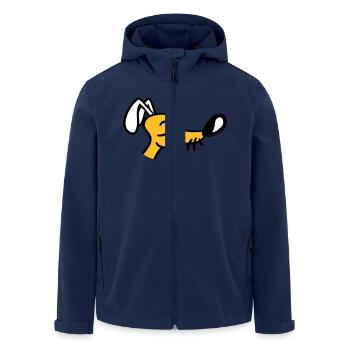 Hund Gesicht Kleines Glückliches Haustier Kopf Süß - Recycelte Männer Softshell-Jacke von Stanley/Stella - Navy - Vorne - AI Model Male 185 light (185cm)