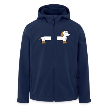 Hund Langer Dackel Lustig Langgezogen Cool Cartoon - Recycelte Männer Softshell-Jacke von Stanley/Stella - Navy - Vorne - AI Model Male 185 light (185cm)