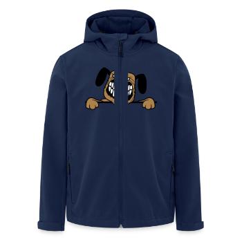 Dog Monster Nasty Teeth Grin Smile - Men’s Recycled Softshell Jacket by Stanley/Stella - navy - Front - AI Model Male 185 light (185cm)