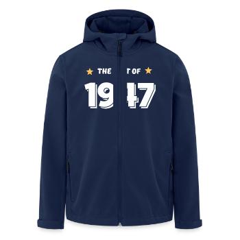 Das Beste von 1947 - Recycelte Männer Softshell-Jacke von Stanley/Stella - Navy - Vorne - AI Model Male 185 light (185cm)