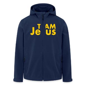 Team jesus - Men’s Recycled Softshell Jacket by Stanley/Stella - navy - Front - AI Model Male 185 light (185cm)