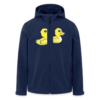 2 canards natation eau couple deux amis équipe - Veste softshell homme en polyester recyclé Stanley/Stella - marine - Devant - AI Model Male 185 light (185cm)