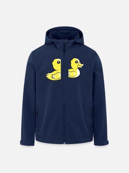 2 ænder svømmevand par to venner hold - Stanley/Stella herre softshelljakke i genanvendt polyester - marineblå