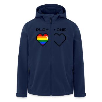 Player One Rainbow - Recycelte Männer Softshell-Jacke von Stanley/Stella - Navy - Vorne - AI Model Male 185 light (185cm)