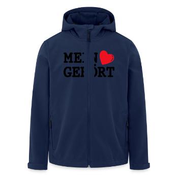 Mein Herz gehört... - Recycelte Männer Softshell-Jacke von Stanley/Stella - Navy - Vorne - AI Model Male 185 light (185cm)