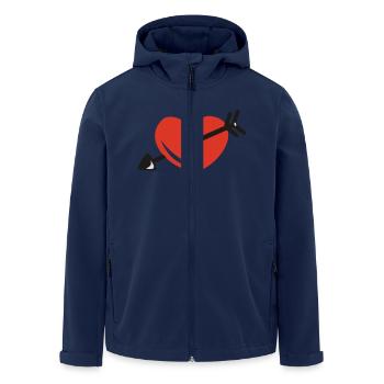 Heart - Arrow - Men’s Recycled Softshell Jacket by Stanley/Stella - navy - Front - AI Model Male 185 light (185cm)