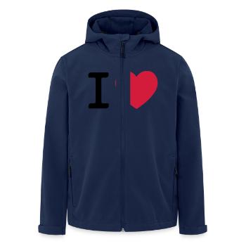 I LOVE Herz // Liebe // Valentinstag // Geburtstag - Recycelte Männer Softshell-Jacke von Stanley/Stella - Navy - Vorne - AI Model Male 185 light (185cm)