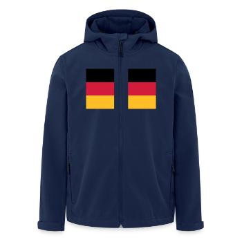 Deutschlandfahne Schwarz Rot Gold - Recycelte Männer Softshell-Jacke von Stanley/Stella - Navy - Vorne - AI Model Male 185 light (185cm)