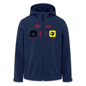 iBelieve - Jesus Shirt (UK) - Recycelte Männer Softshell-Jacke von Stanley/Stella - Navy - Vorne - AI Model Male 185 light (185cm)