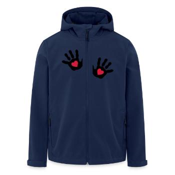 baby - hands - handprint - heart - Men’s Recycled Softshell Jacket by Stanley/Stella - navy - Front - AI Model Male 185 light (185cm)