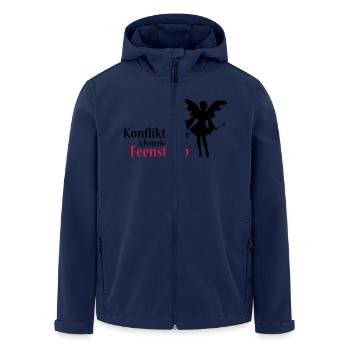 I resolve conflicts usually with fairy dust - Men’s Recycled Softshell Jacket by Stanley/Stella - navy - Front - AI Model Male 185 light (185cm)