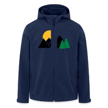 Berg - Recycelte Männer Softshell-Jacke von Stanley/Stella - Navy - Vorne - AI Model Male 185 light (185cm)