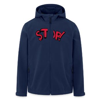 Stop standing remain comic saying - Men’s Recycled Softshell Jacket by Stanley/Stella - navy - Front - AI Model Male 185 light (185cm)