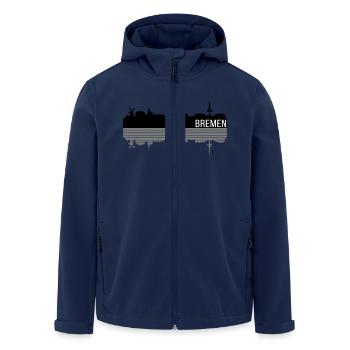 Bremen Skyline - Recycelte Männer Softshell-Jacke von Stanley/Stella - Navy - Vorne - AI Model Male 185 light (185cm)