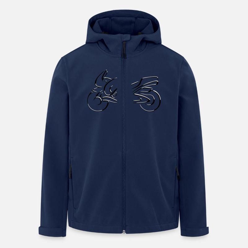 motorrad kunst stilisiert - Recycelte Männer Softshell-Jacke von Stanley/Stella - Navy