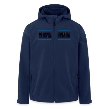 Wenn ich Dir Recht gebe liegen wir beide falsch! - Recycelte Männer Softshell-Jacke von Stanley/Stella - Navy - Vorne - AI Model Male 185 light (185cm)