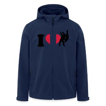 I love Judo - Men’s Recycled Softshell Jacket by Stanley/Stella - navy - Front - AI Model Male 185 light (185cm)