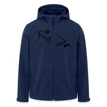 Cornhole - Men’s Recycled Softshell Jacket by Stanley/Stella - navy - Front - AI Model Male 185 light (185cm)