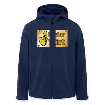 Vom Grafik Designer---Messingschild - bester Wirt - Recycelte Männer Softshell-Jacke von Stanley/Stella - Navy - Vorne - AI Model Male 185 light (185cm)