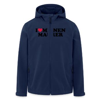 Maurer - Recycelte Männer Softshell-Jacke von Stanley/Stella - Navy - Vorne - AI Model Male 185 light (185cm)
