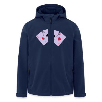 Karten, Poker, Ass, Spielkarten - Recycelte Männer Softshell-Jacke von Stanley/Stella - Navy - Vorne - AI Model Male 185 light (185cm)