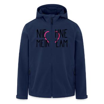 herz nie ohne mein team - Recycelte Männer Softshell-Jacke von Stanley/Stella - Navy - Vorne - AI Model Male 185 light (185cm)