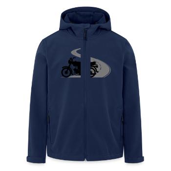 Fahrzeug - Simson Straße - Recycelte Männer Softshell-Jacke von Stanley/Stella - Navy - Vorne - AI Model Male 185 light (185cm)