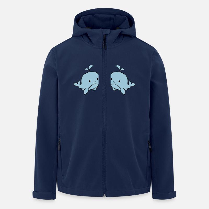 baby_wale_verliebt - Recycelte Männer Softshell-Jacke von Stanley/Stella - Navy
