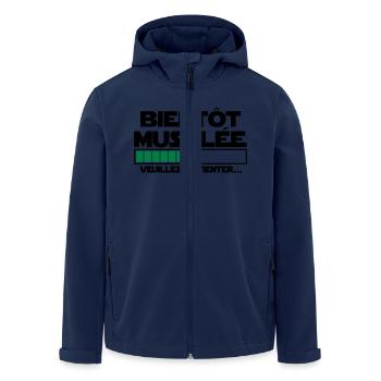 bientôt musclée - Veste softshell homme en polyester recyclé Stanley/Stella - marine - Devant - AI Model Male 185 light (185cm)