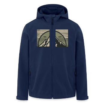 Aventure d’alpinisme en montagne - Veste softshell homme en polyester recyclé Stanley/Stella - marine - Devant - AI Model Male 185 light (185cm)