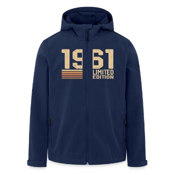 Jahrgang 1961 Geburtstag - Geschenk 1961 Jahrgang 1961 - Recycelte Männer Softshell-Jacke von Stanley/Stella - Navy - Vorne - AI Model Male 185 light (185cm)