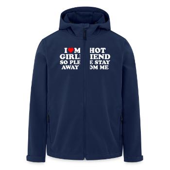 I LOVE HOT GIRLFRIEND SO PLEASE STAY AWAY - Recycelte Männer Softshell-Jacke von Stanley/Stella - Navy - Vorne - AI Model Male 185 light (185cm)