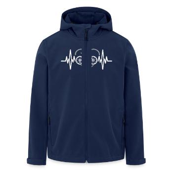 Herzschlag Mountainbike - Recycelte Männer Softshell-Jacke von Stanley/Stella - Navy - Vorne - AI Model Male 185 light (185cm)