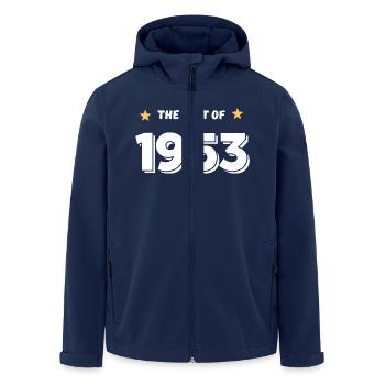 Best of 1953 - Men’s Recycled Softshell Jacket by Stanley/Stella - navy - Front - AI Model Male 185 light (185cm)
