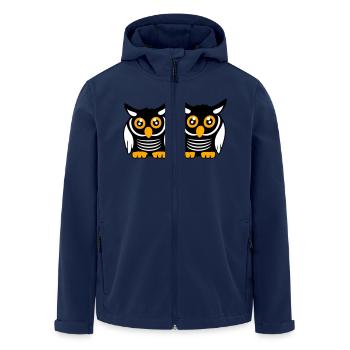 2 Eulen Team Vogel Freunde zwei Schleiereulen Crew - Recycelte Männer Softshell-Jacke von Stanley/Stella - Navy - Vorne - AI Model Male 185 light (185cm)