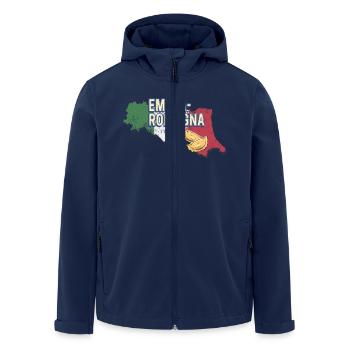 Emilia Romagna und Fahne Italien Region Souvenir - Recycelte Männer Softshell-Jacke von Stanley/Stella - Navy - Vorne - AI Model Male 185 light (185cm)