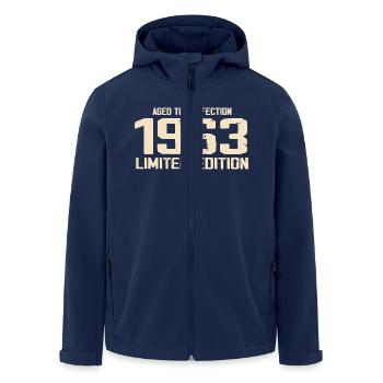 1963 Limited edition 1963 Geburtstag 1963 Retro - Recycelte Männer Softshell-Jacke von Stanley/Stella - Navy - Vorne - AI Model Male 185 light (185cm)