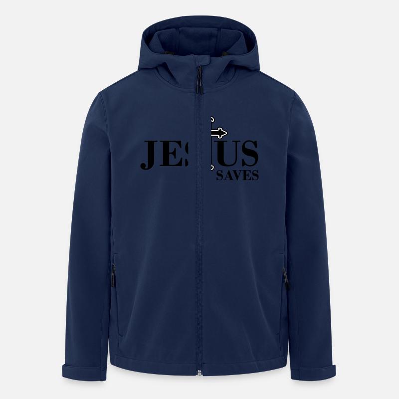 Jesus Rettet - Recycelte Männer Softshell-Jacke Discoverer von Stanley/Stella - Navy