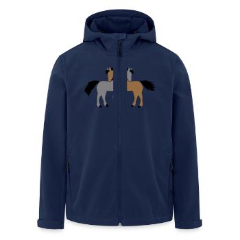 2 Horses Team Pony Foal Couple In Love Friends - Men’s Recycled Softshell Jacket by Stanley/Stella - navy - Front - AI Model Male 185 light (185cm)