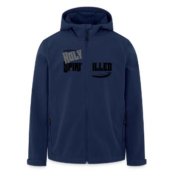 Heiliger Geist - Recycelte Männer Softshell-Jacke von Stanley/Stella - Navy - Vorne - AI Model Male 185 light (185cm)