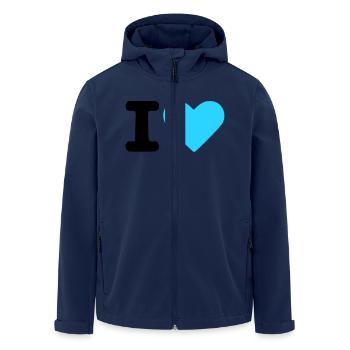 I love - I heart - Men’s Recycled Softshell Jacket by Stanley/Stella - navy - Front - AI Model Male 185 light (185cm)