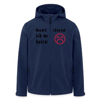 wedding - Men’s Recycled Softshell Jacket by Stanley/Stella - navy - Front - AI Model Male 185 light (185cm)