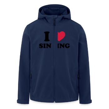 I Love Singing - Men’s Recycled Softshell Jacket by Stanley/Stella - navy - Front - AI Model Male 185 light (185cm)
