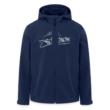 Brückenschoppen - Recycelte Männer Softshell-Jacke von Stanley/Stella - Navy - Vorne - AI Model Male 185 light (185cm)