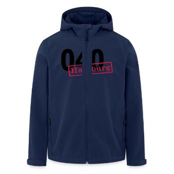 040 Hamburg - Recycelte Männer Softshell-Jacke von Stanley/Stella - Navy - Vorne - AI Model Male 185 light (185cm)