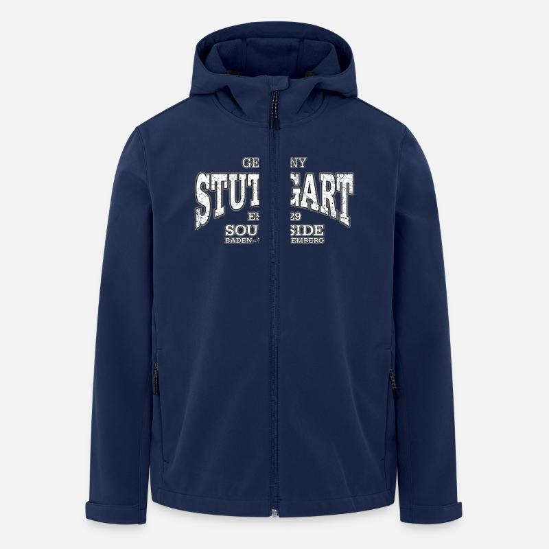 Stuttgart (white oldstyle) - Recycelte Männer Softshell-Jacke von Stanley/Stella - Navy