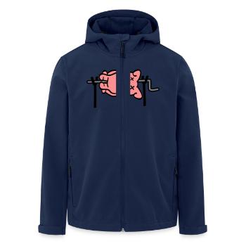 Pig Barbecue - Men’s Recycled Softshell Jacket by Stanley/Stella - navy - Front - AI Model Male 185 light (185cm)