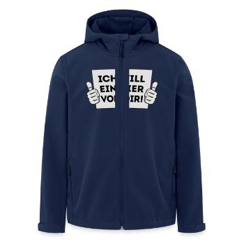 Ich will ein Bier von Dir - Daumen hoch! 2C - Recycelte Männer Softshell-Jacke von Stanley/Stella - Navy - Vorne - AI Model Male 185 light (185cm)